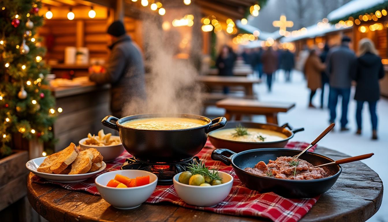découvrez les chalets de noël illuminés à perpignan : profitez de soirées dj, d'un festival musical, savourez une fondue délicieuse et un pétillant cava pour des fêtes inoubliables en cœur de ville.