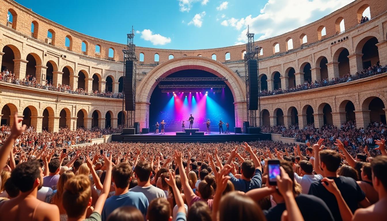 le festival sunday music débarque aux arènes de nîmes le 8 mai pour une journée pleine d'énergie et de musique électrisante. ne manquez pas cet événement incontournable !
